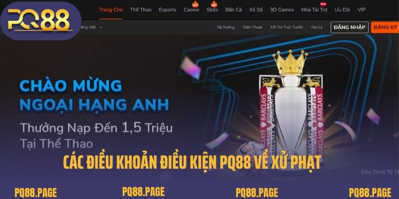 Các điều khoản điều kiện PQ88 về xử phạt
